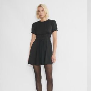 Sunday Best Black Puff Sleeve Mini Dress